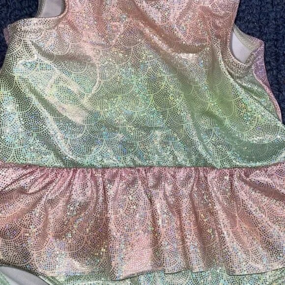 Sparkly Multicolor Ruffled Swimsuit 3-6months - Picture 2 of 4